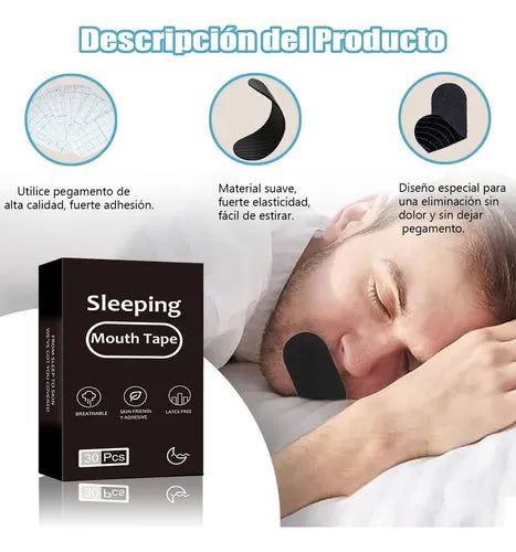 CINTA ANTIRONQUIDOS PARA LA BOCA🩹 X 30 PZAS 💤